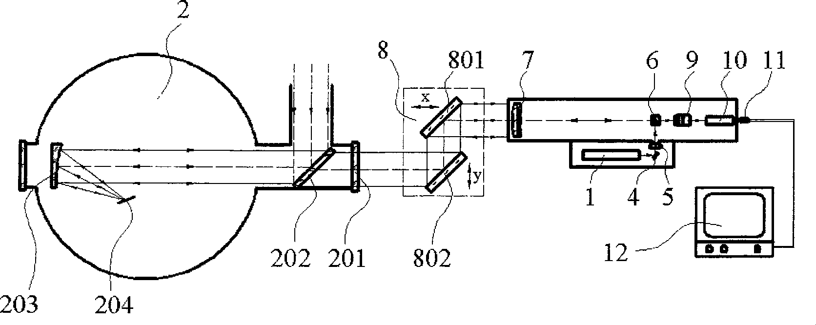 Target surface focal spot monitoring device