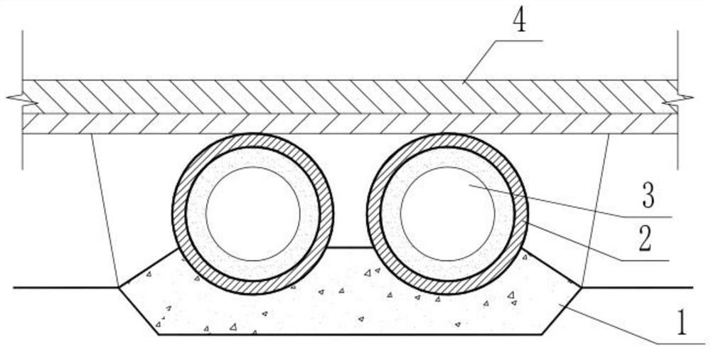 A protection method for laying heating pipes after shallow soil covering under the pavement