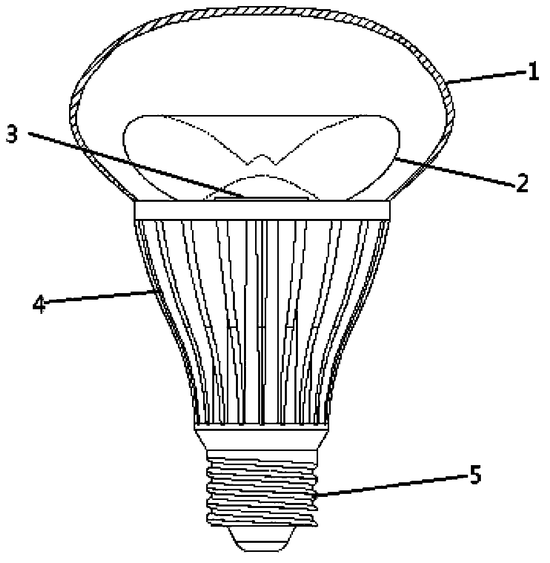 Secondary optical lens for light emitting diode (LED) wide-angle bulb lamp and LED wide-angle bulb lamp