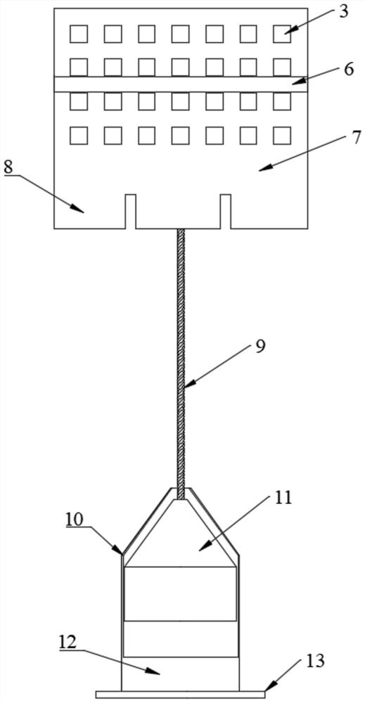 A pontoon-type coral seabed cultivation device beneficial to coral growth powered by waves