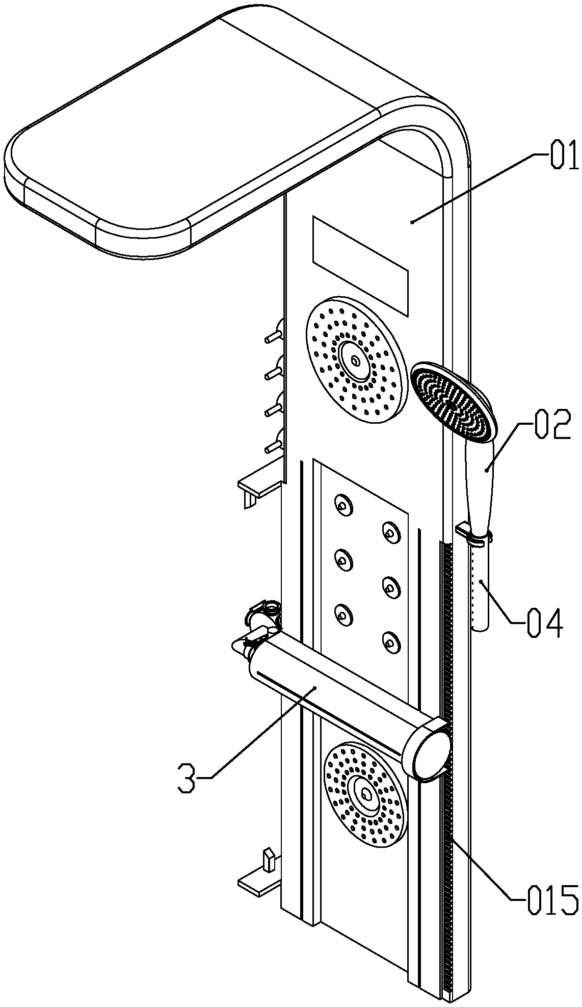 Wall-mounted shower panel