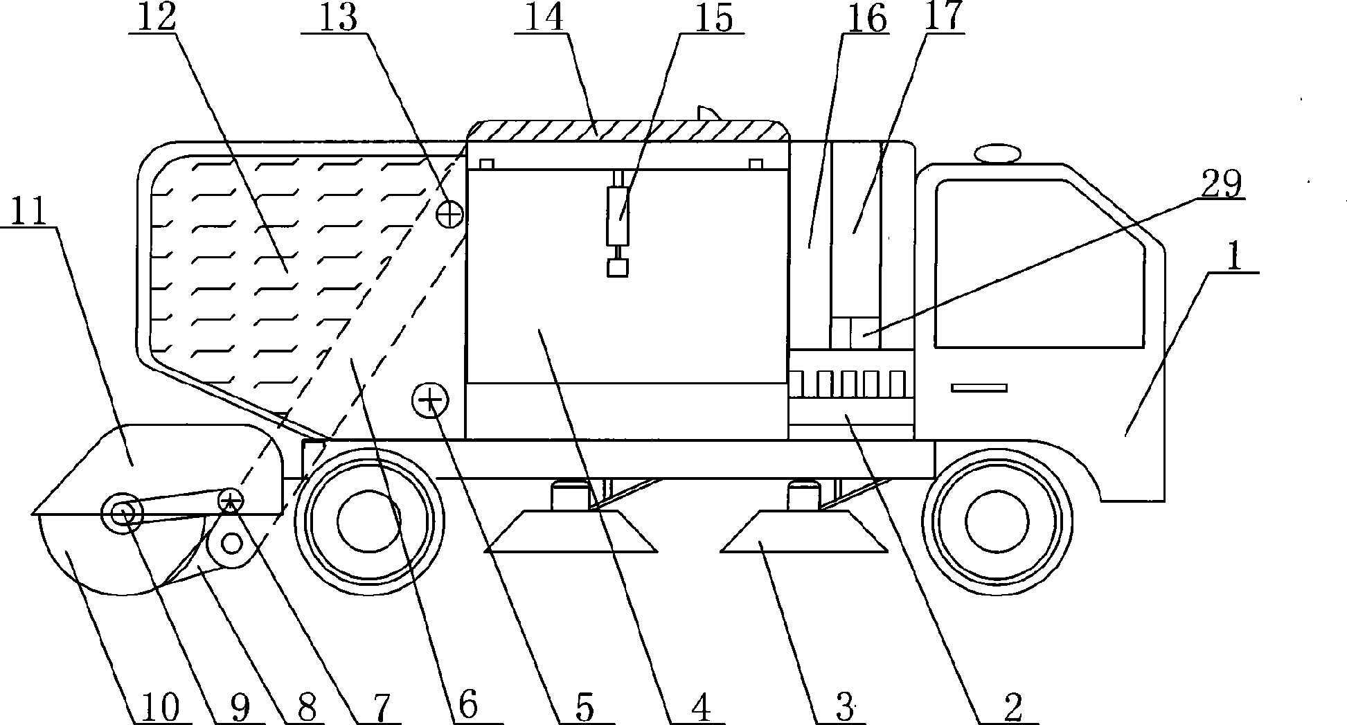 Purely sweeping type road sweeper