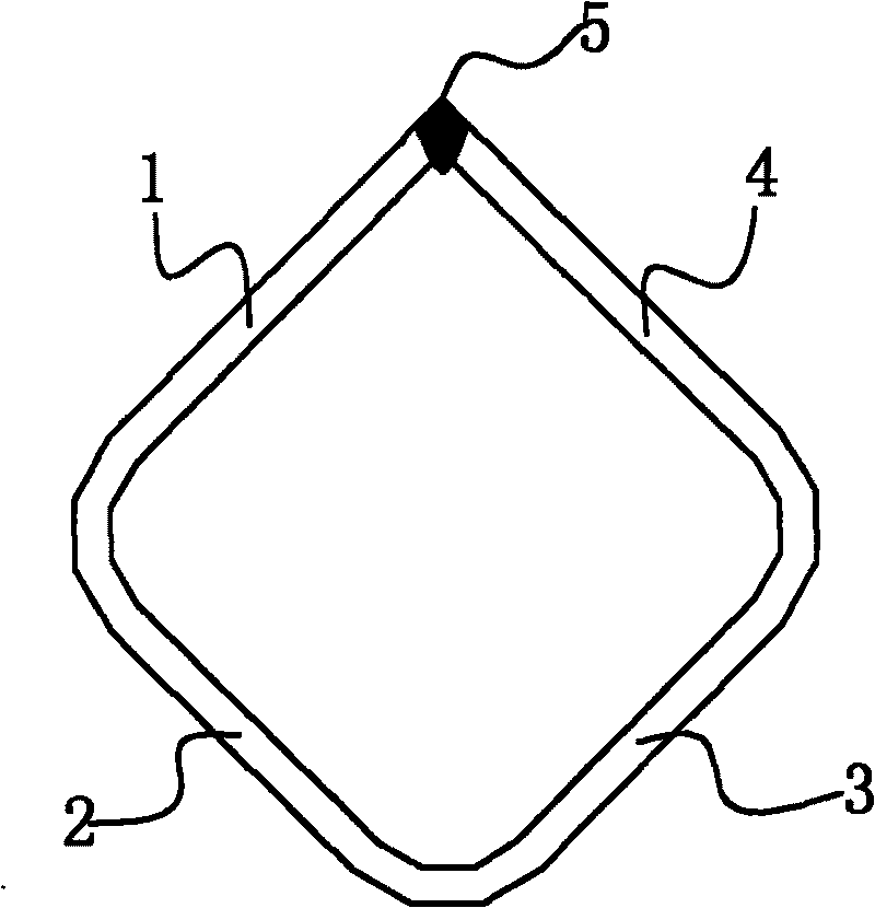Method for processing open-web sharp-angled rhomboid tube