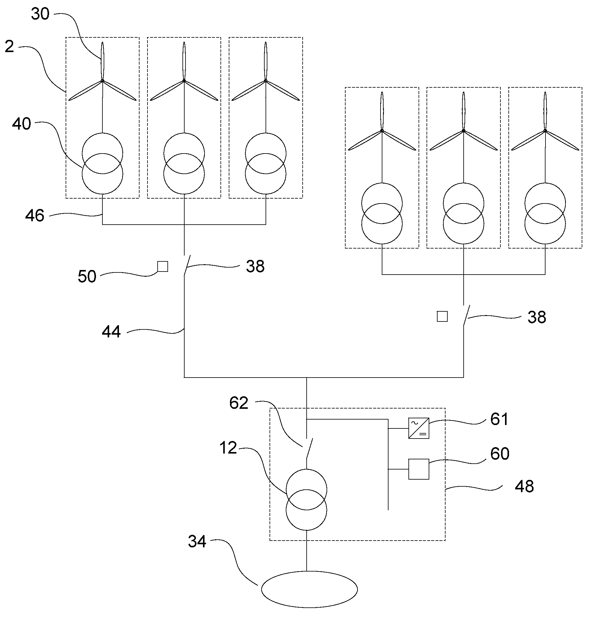 Wind power plant predictive protection circuit