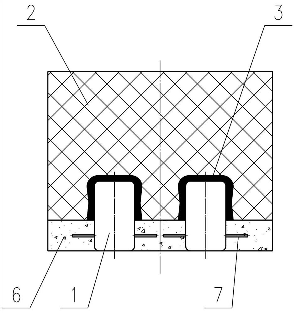 Structure of combined cathode steel bar and cathode carbon block set