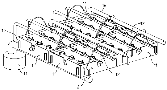 Modularized green belt device with cleaning function