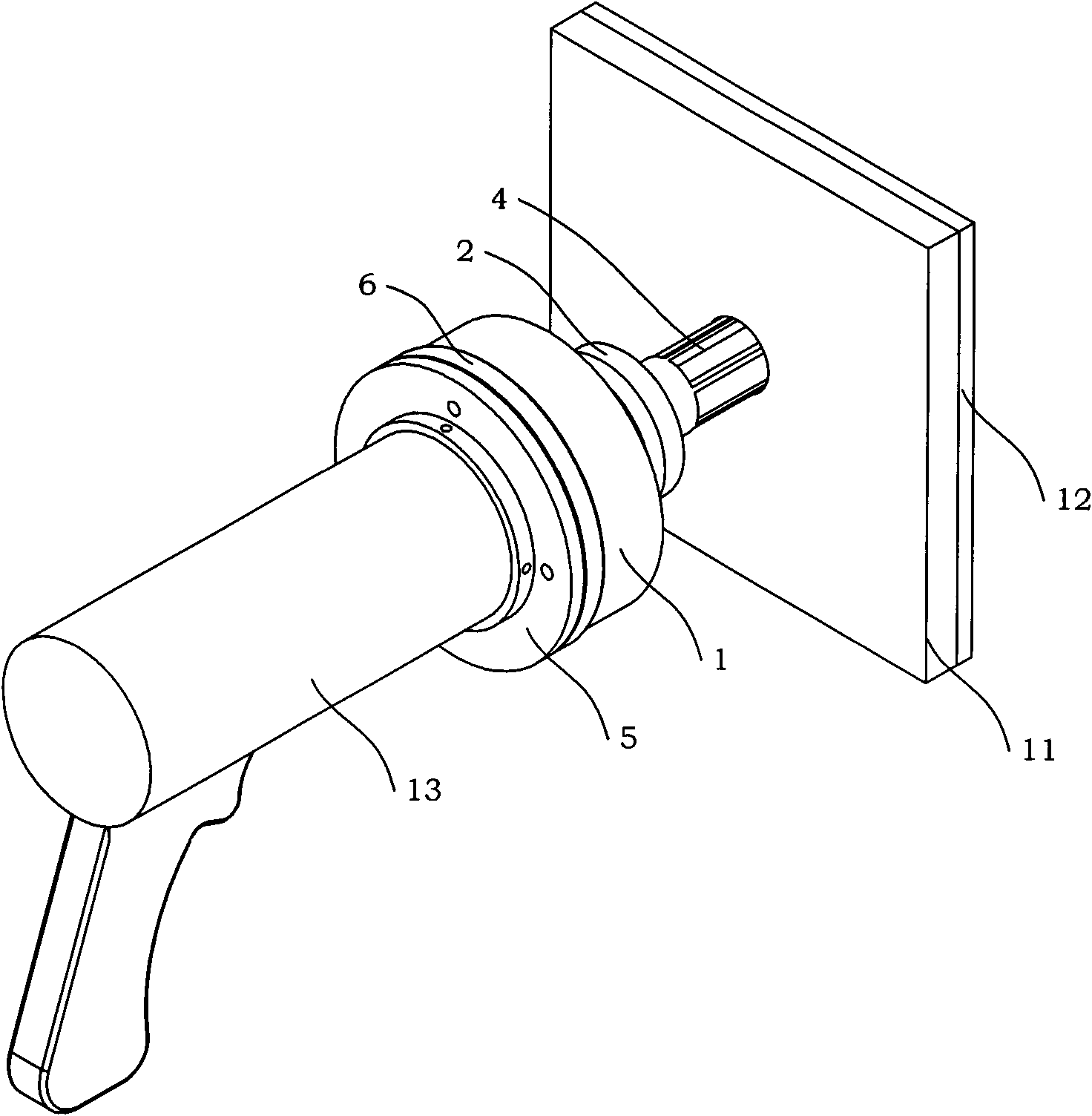 Ultrasonic vibrating trepanning reamer machining device applied to pneumatic drill
