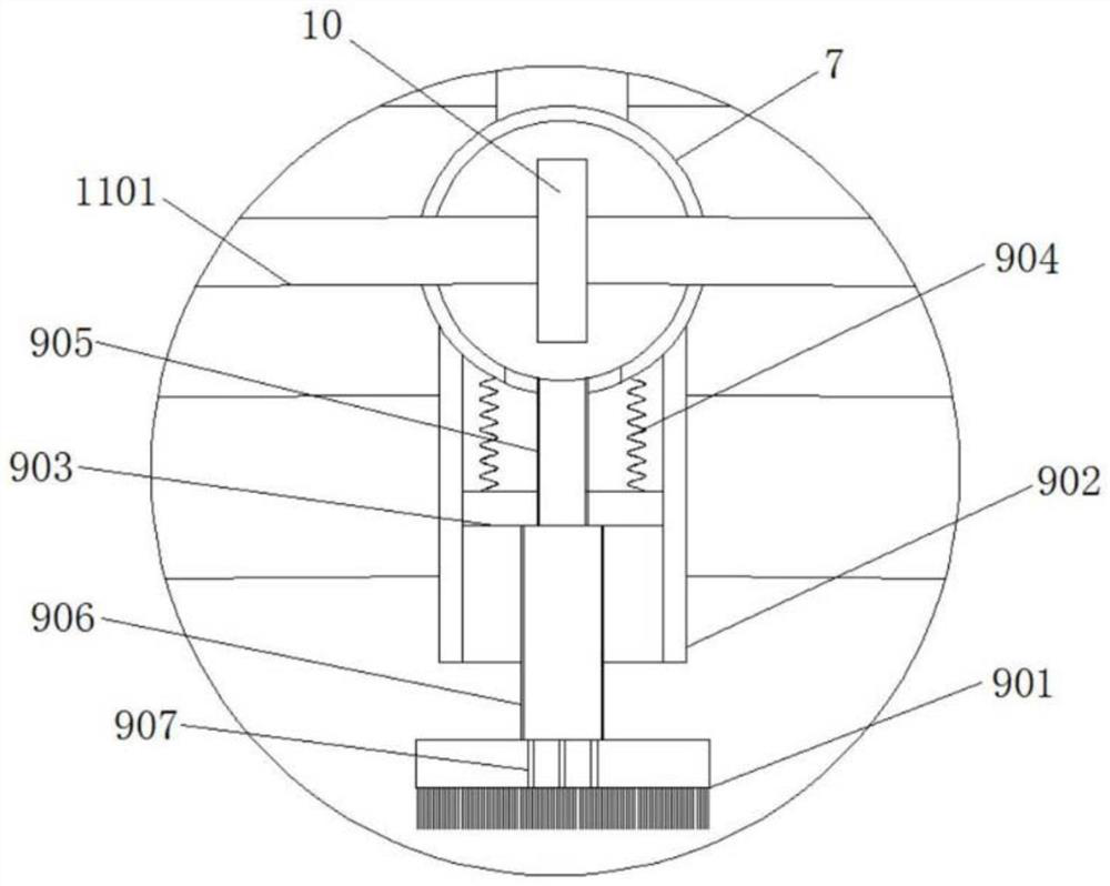 A no-bending mobile round table turntable cleaning device and its use method