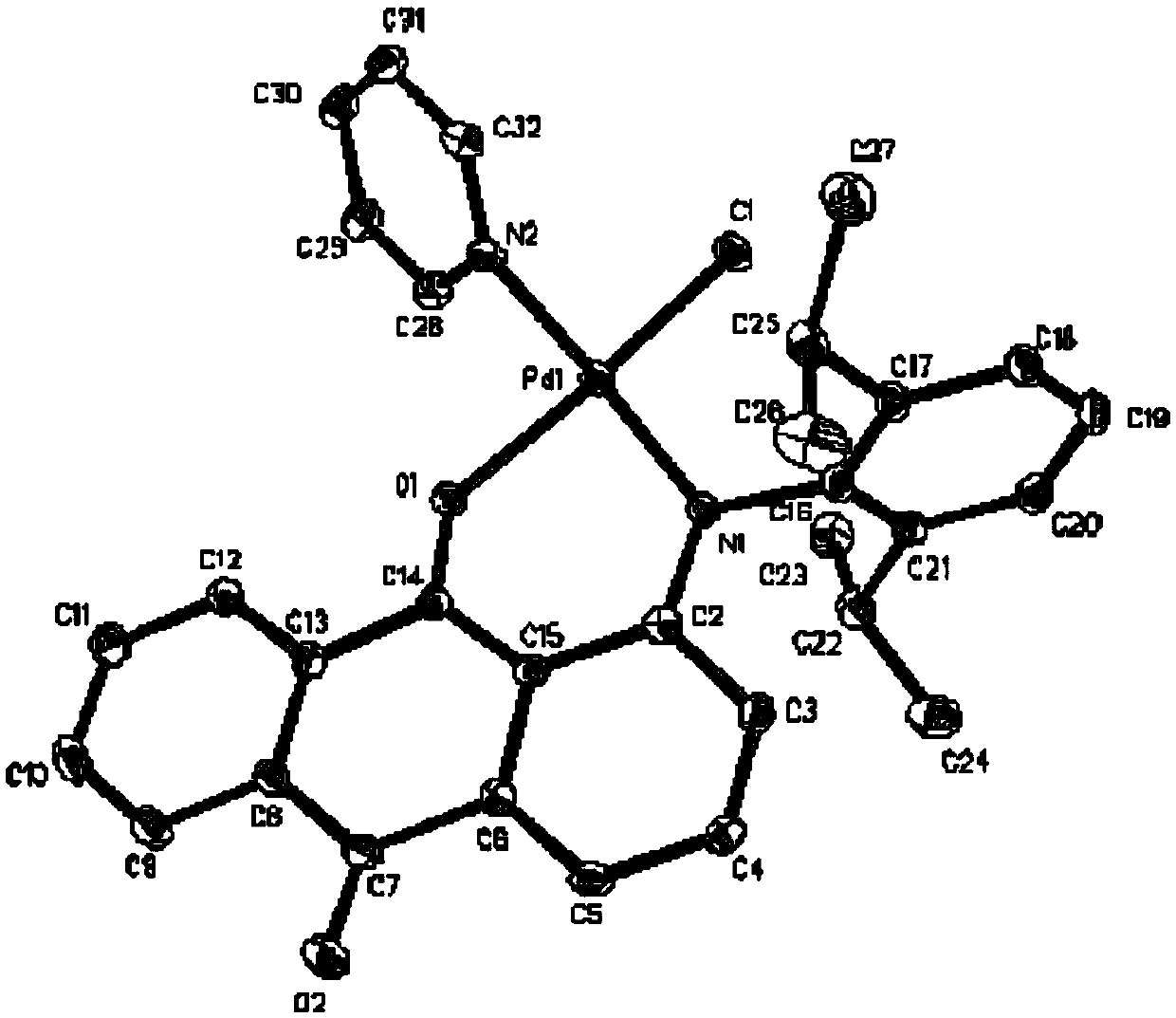 Anilinoanthraquinone post-transition metal complexes and their preparation methods and applications