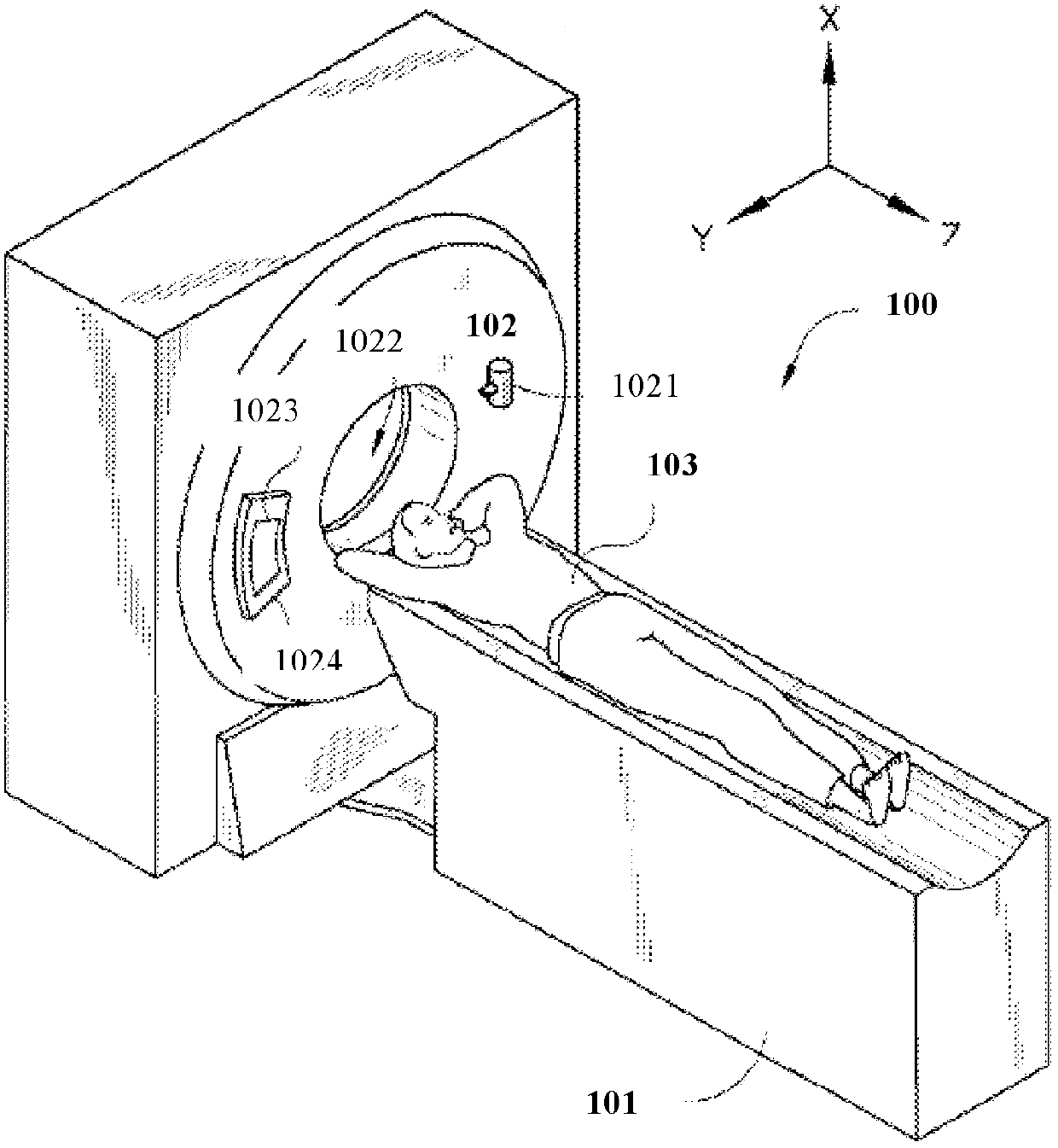 Method and device for eliminating noise in computerized x-ray tomography system