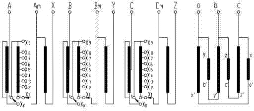 330kv-level three-phase three-winding high-impedance power auto-transformer with function of on-load voltage regulation