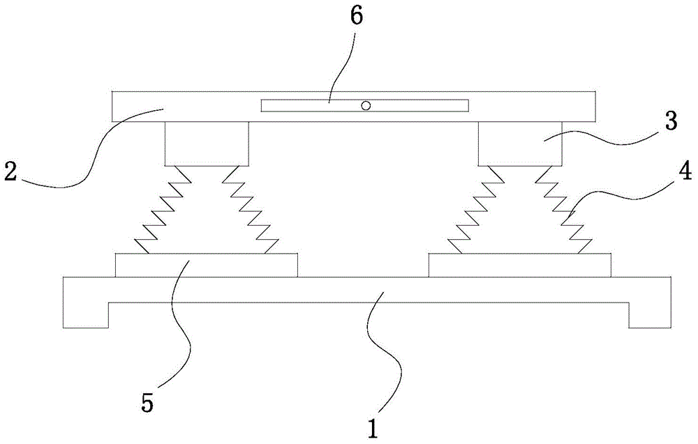 Inclined spring supporting mechanism based on horizontal indication