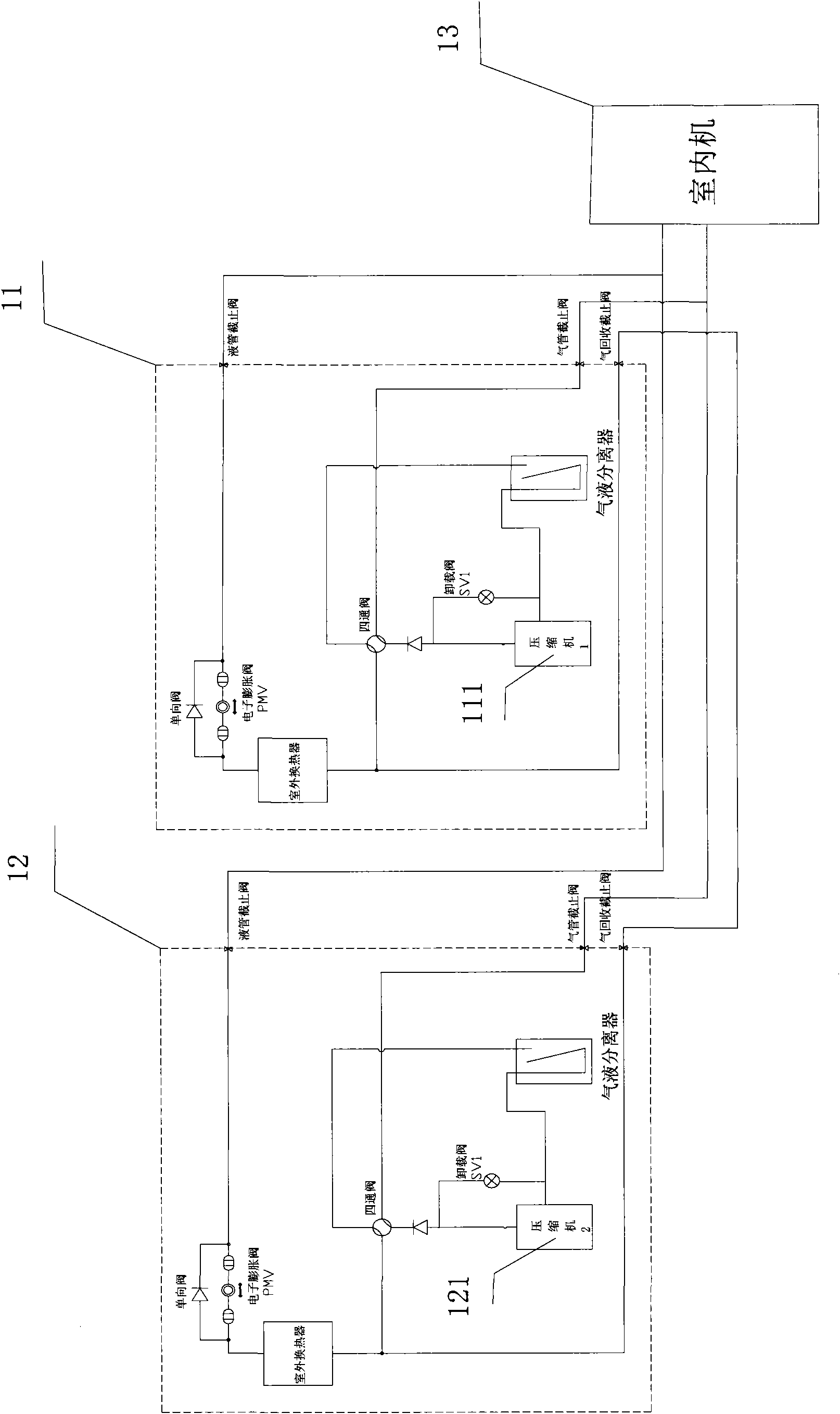 Method and system for controlling frequency switch of multi-connected air conditioner