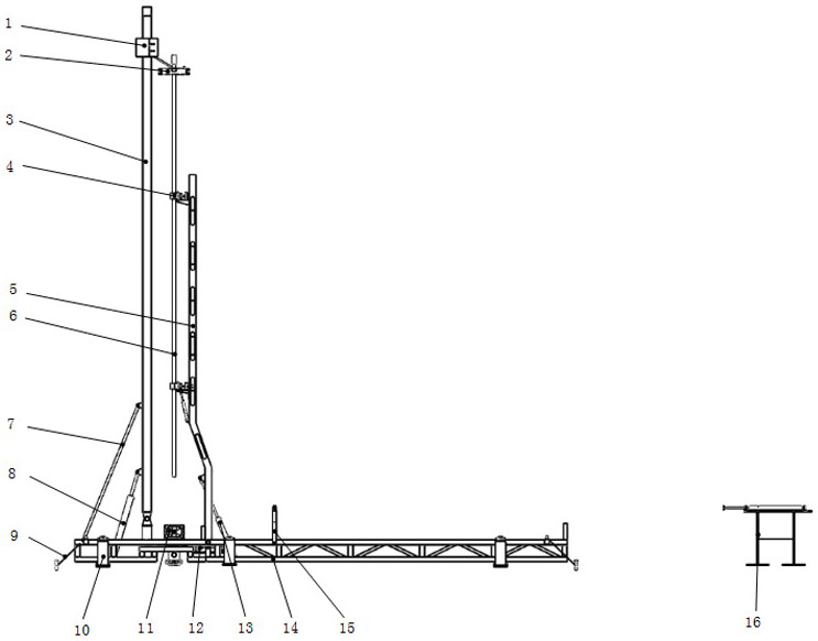 Wellhead positioned integrated guide vertical well repair catwalk and application method