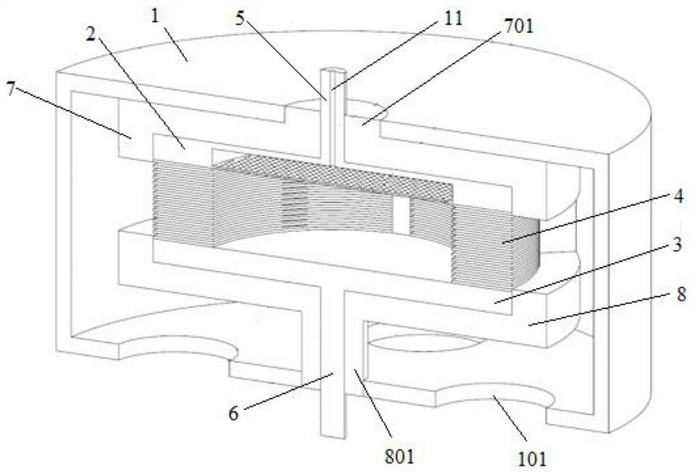 A capacitively coupled plasma discharge device