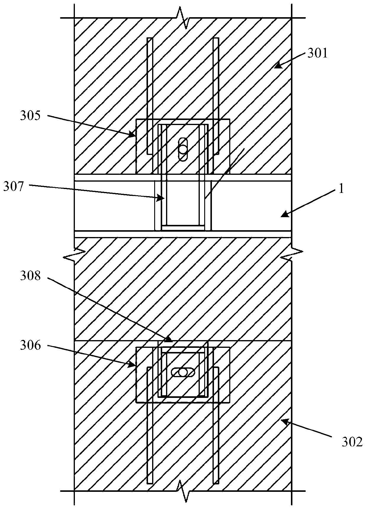 Embedded external wall panel connection structure and construction method thereof