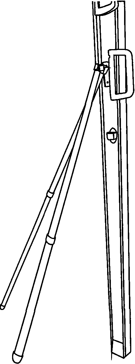 Telescopic brace rod connecting device of levelling staff