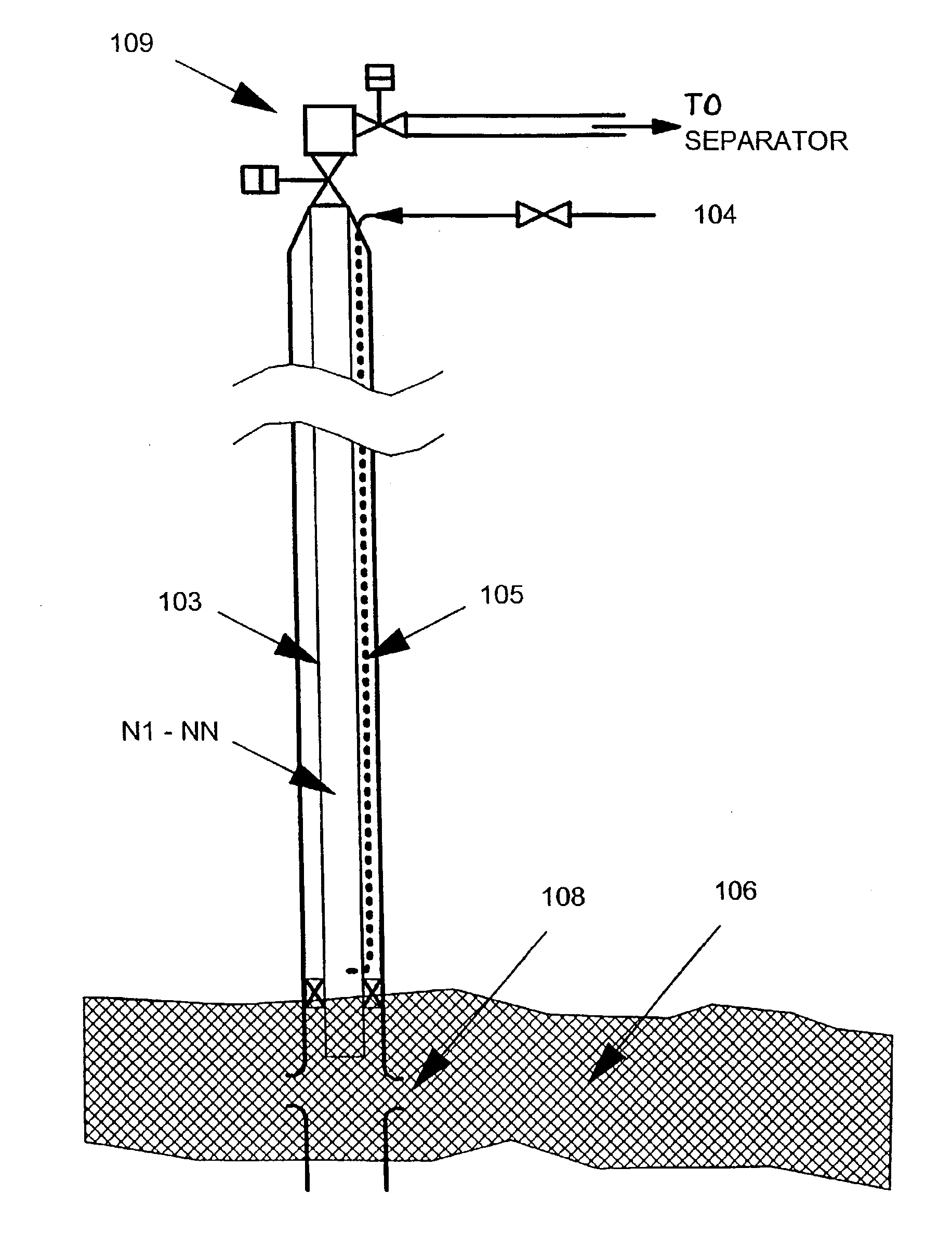 Method and system for gas-lifting well effluents