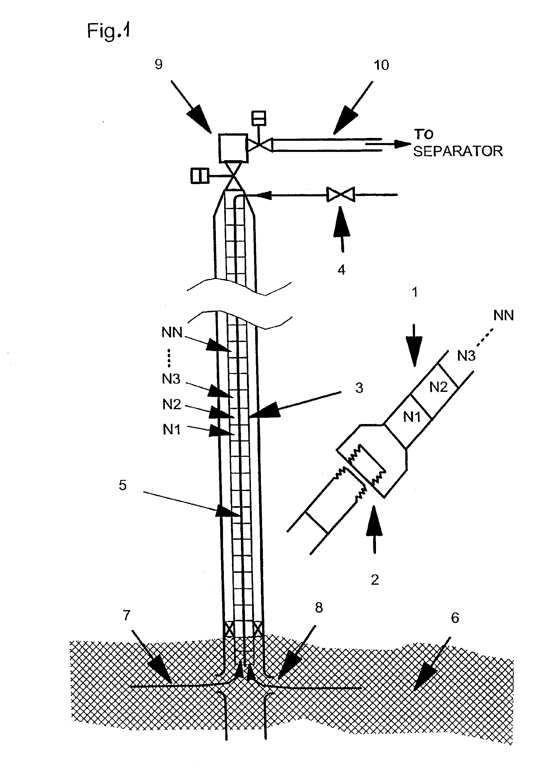 Method and system for gas-lifting well effluents