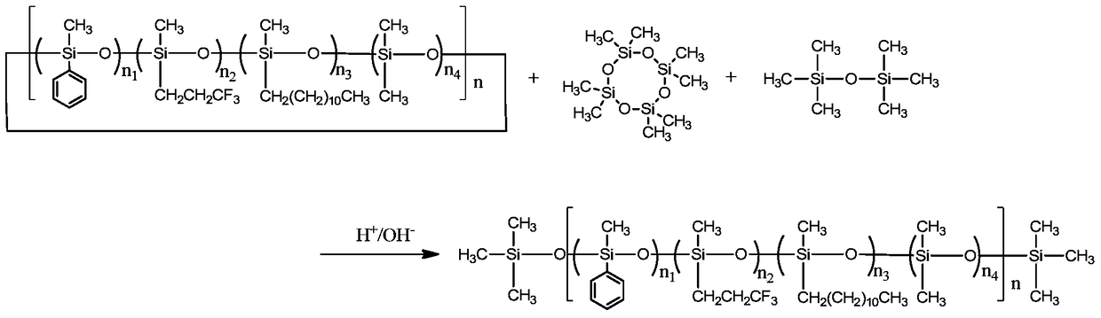 A kind of long-chain alkylphenyl fluorosilicone oil and its preparation method