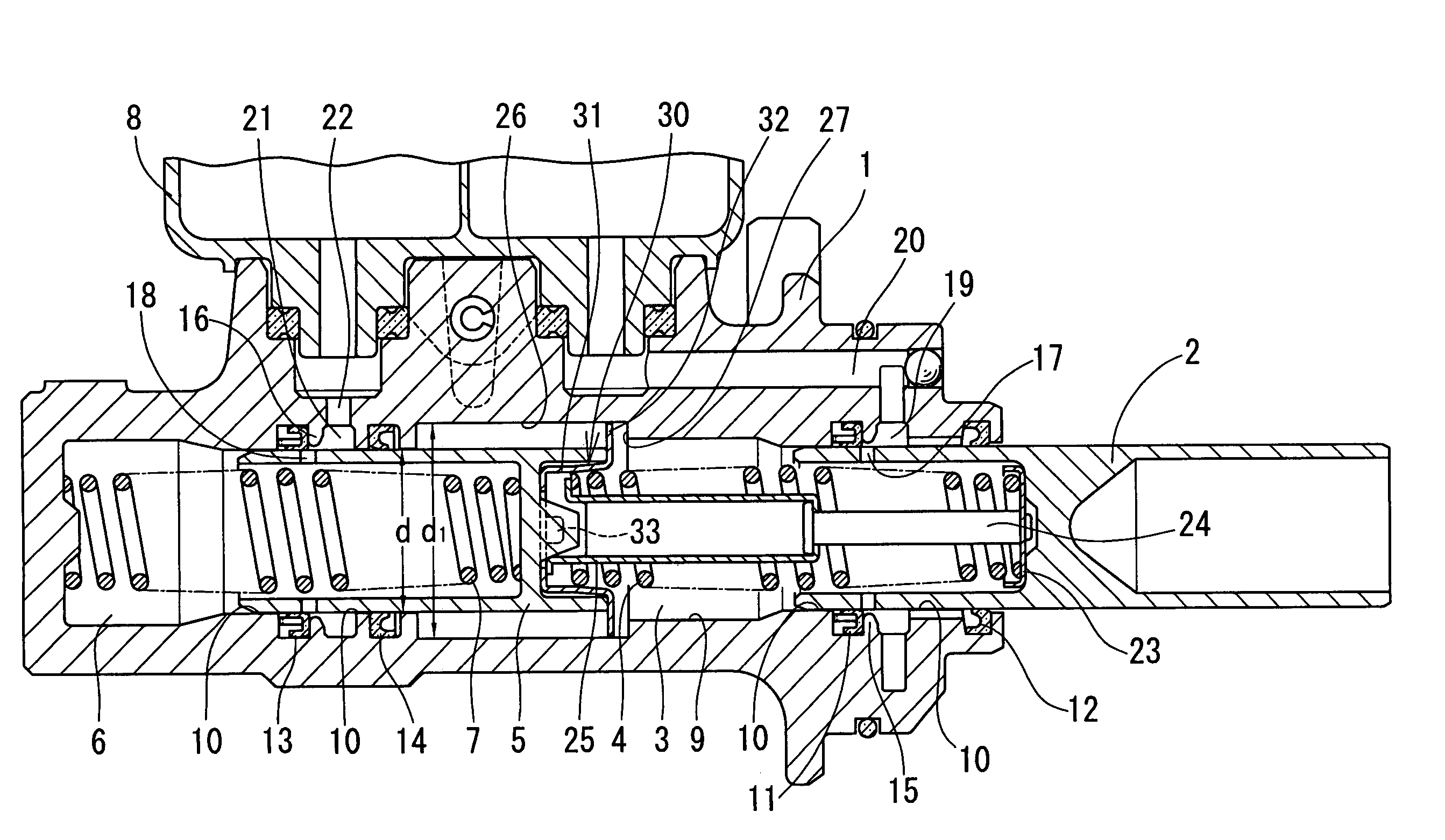 Master cylinder and method of mounting stopper plate