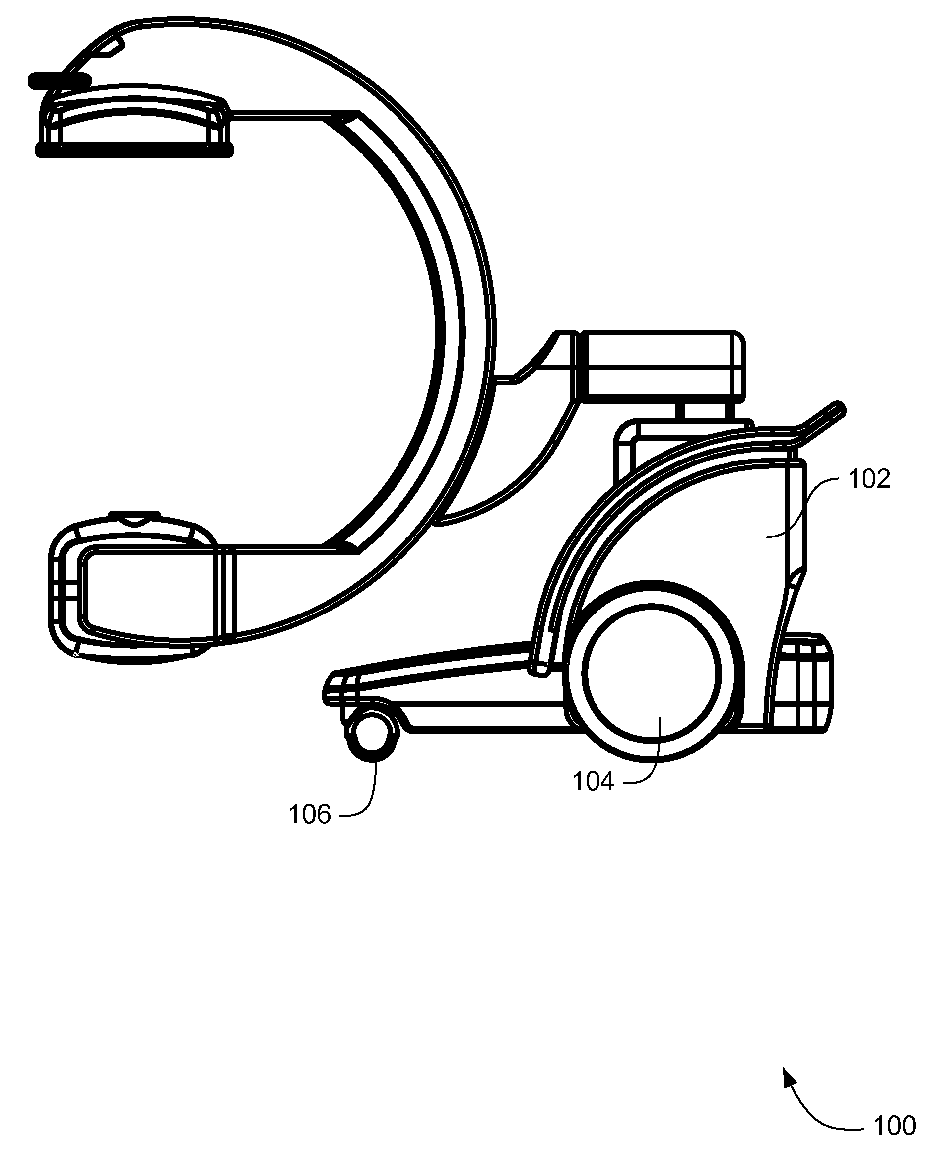 Systems, methods and apparatus of motorised independent main-wheel drive and positioning for a mobile imaging system
