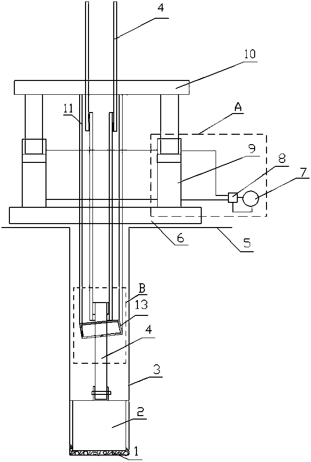 Special device and method for retrieving drill bit when rotary drilling rig is stuck