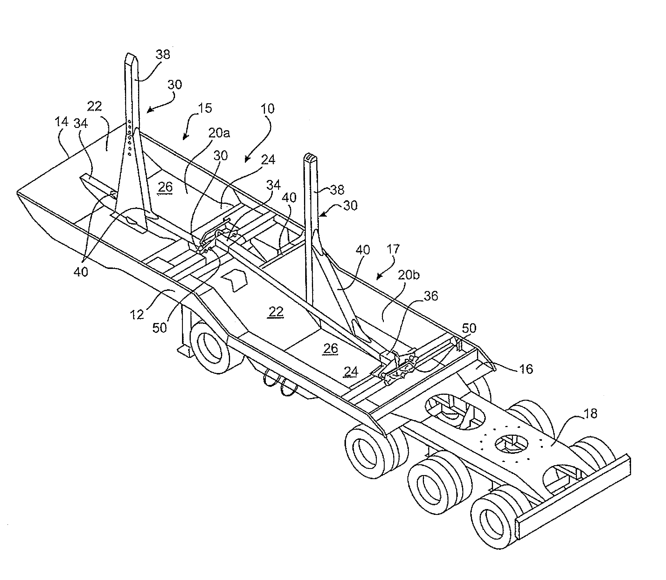 Trailer for hauling tyres