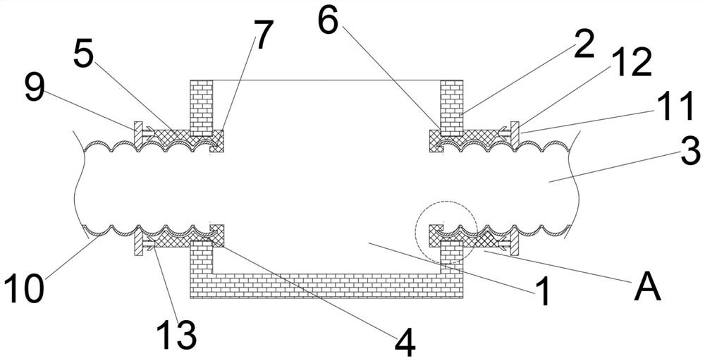 Auxiliary device for connecting pipeline and inspection well