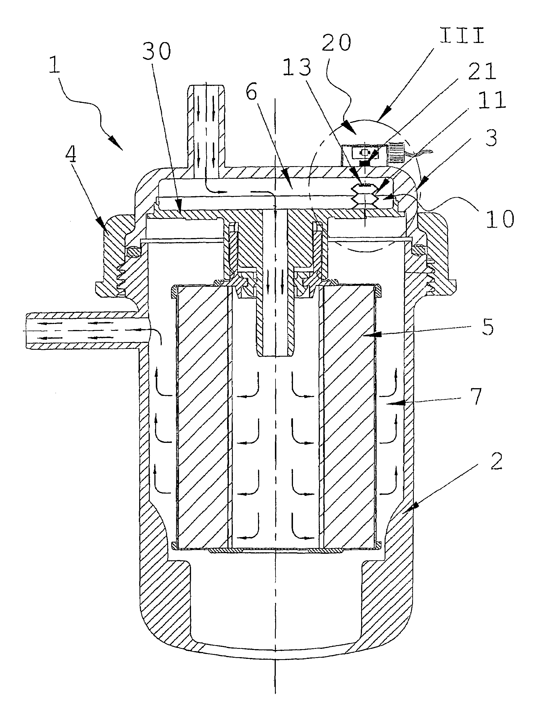 Device for indicating fuel filter clogging in internal combustion engines, particularly diesel engines