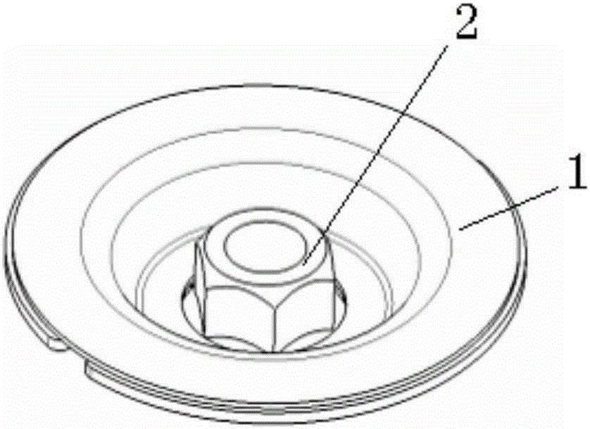 A shock absorber mounting end cover assembly with integrated nut