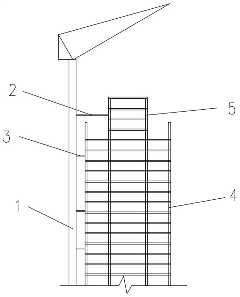 External tower crane alternate conversion attachment system and construction method