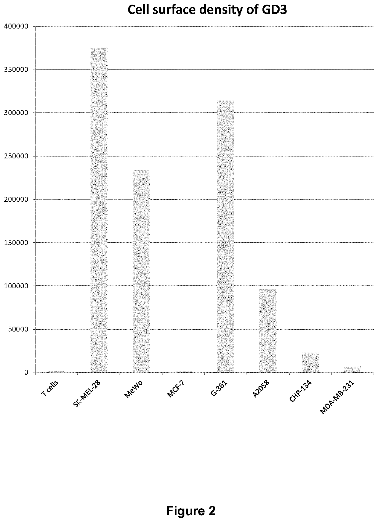 Anti-GD3 specific chimeric antigen receptors for cancer immunotherapy