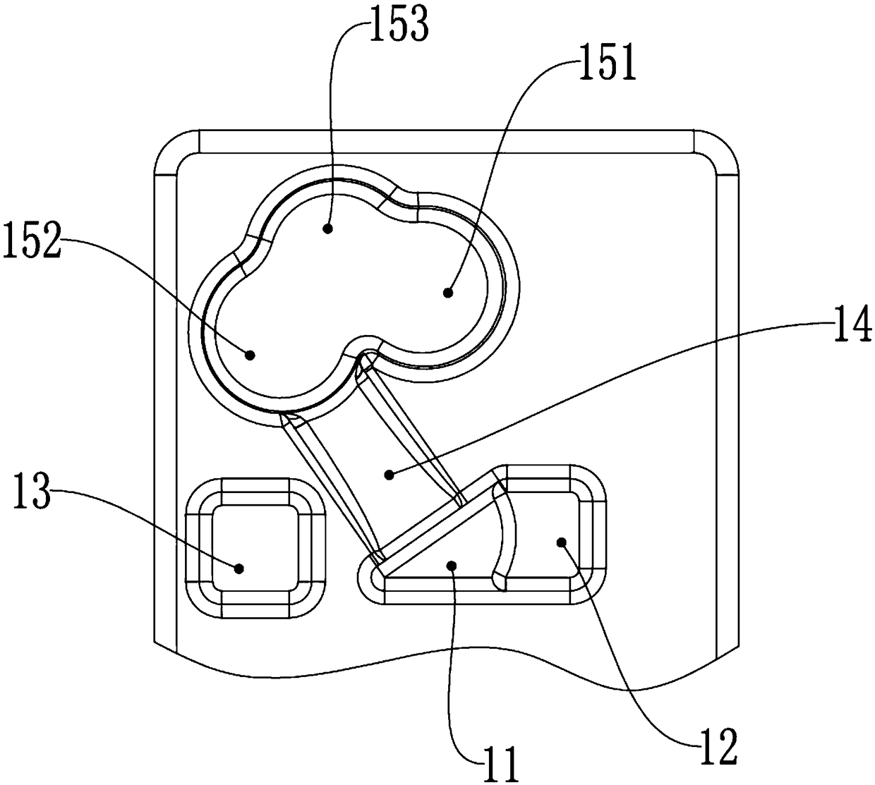 Dish-washing machine distributor achieving mutual noninterference of powder and liquid during output