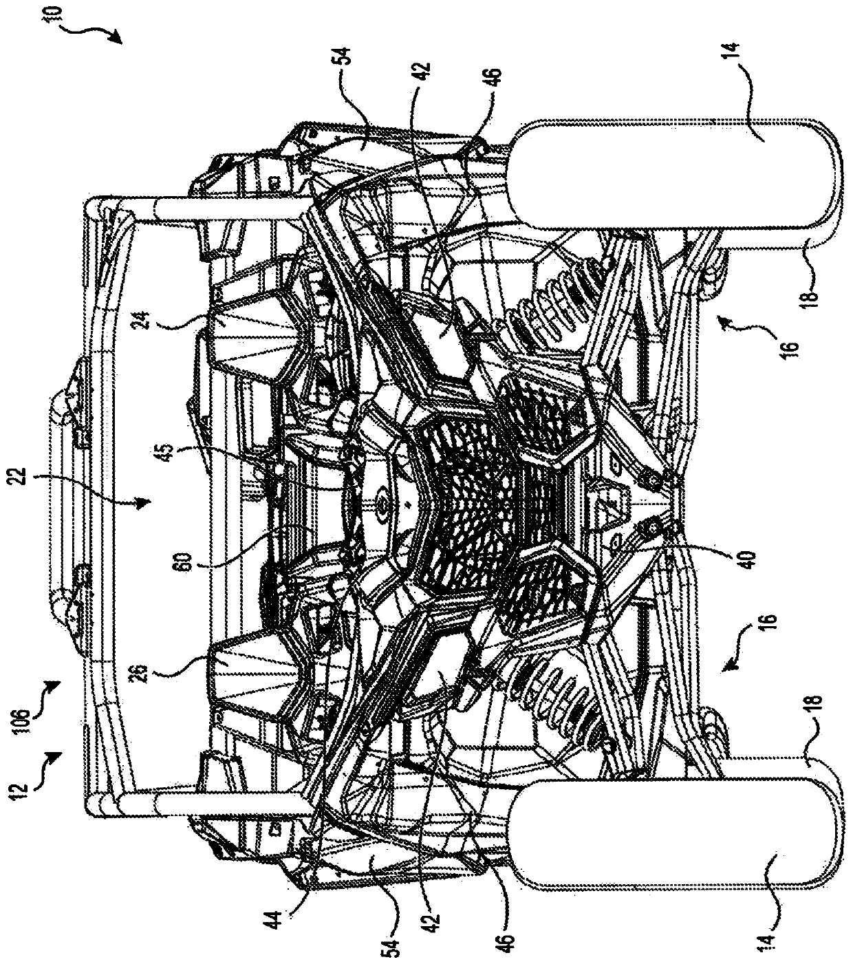 Rear suspension assembly for an off-road vehicle