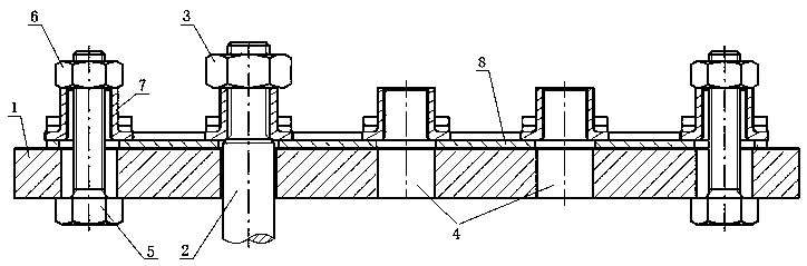 Device and method for testing unscrewing of self-locking nuts of grouped movable supporting plates