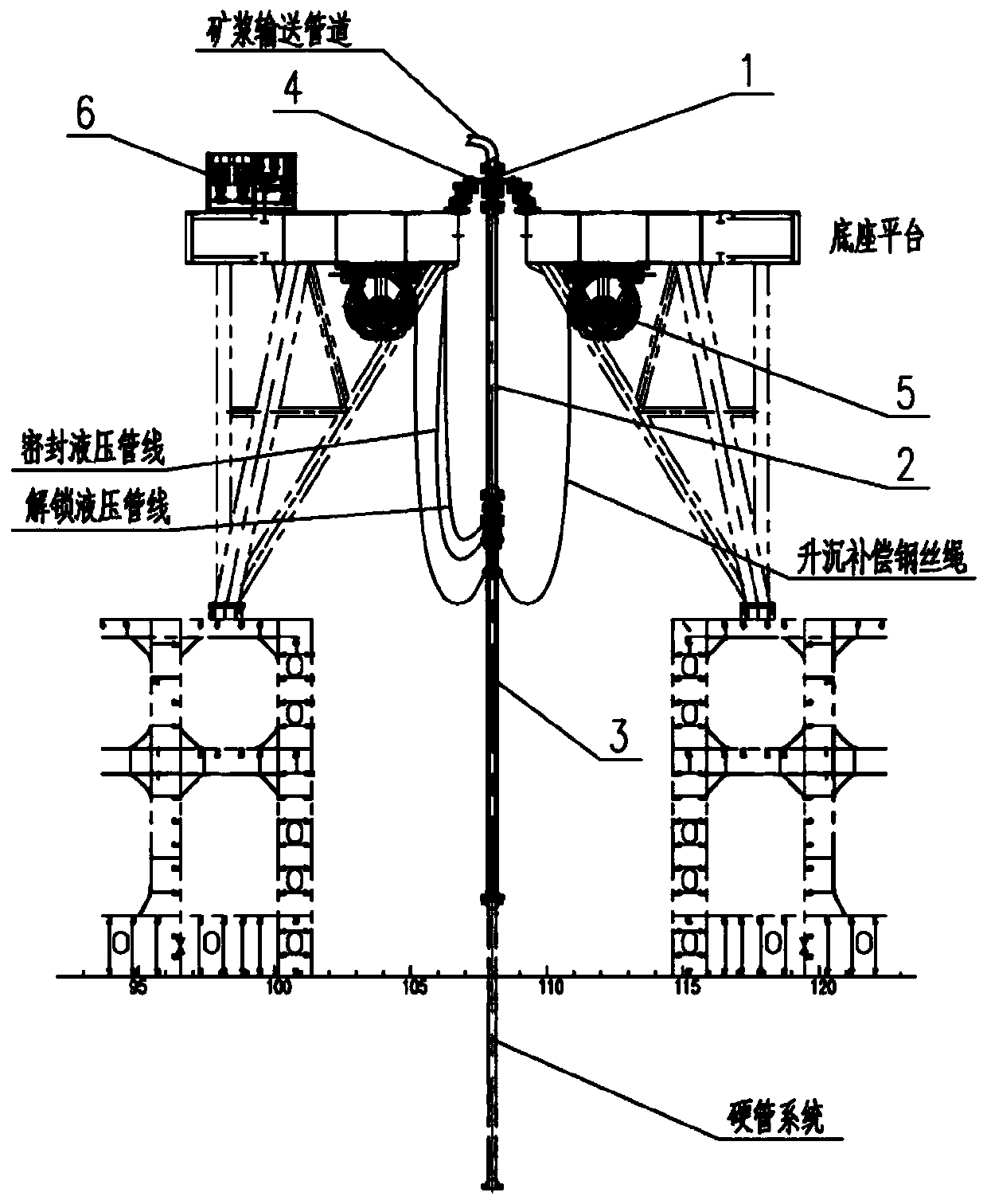 Pipe-ship connection method suitable for deep-sea mining