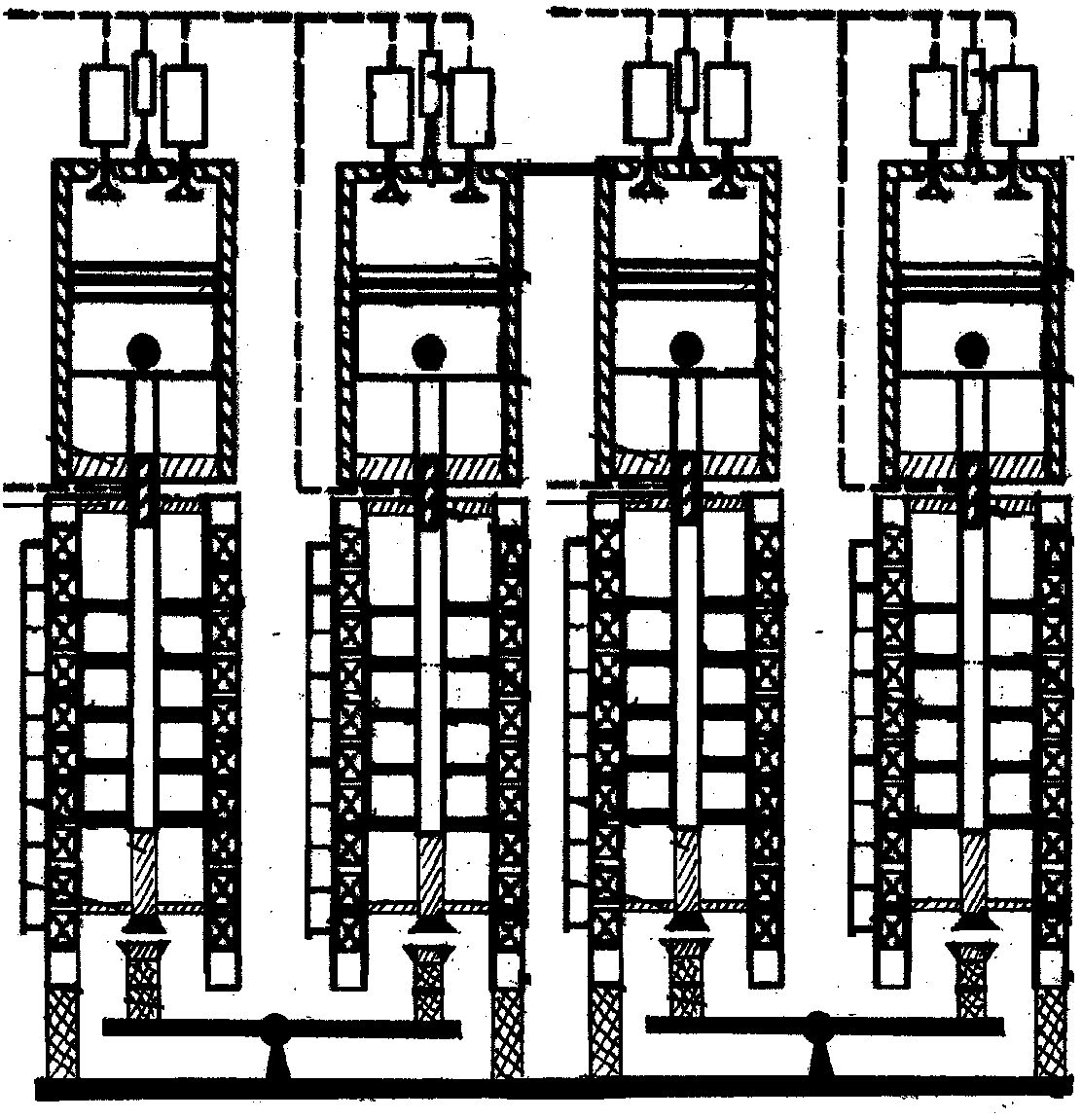 Pairwise abreast-arrangement free piston permanent-magnet linear generator