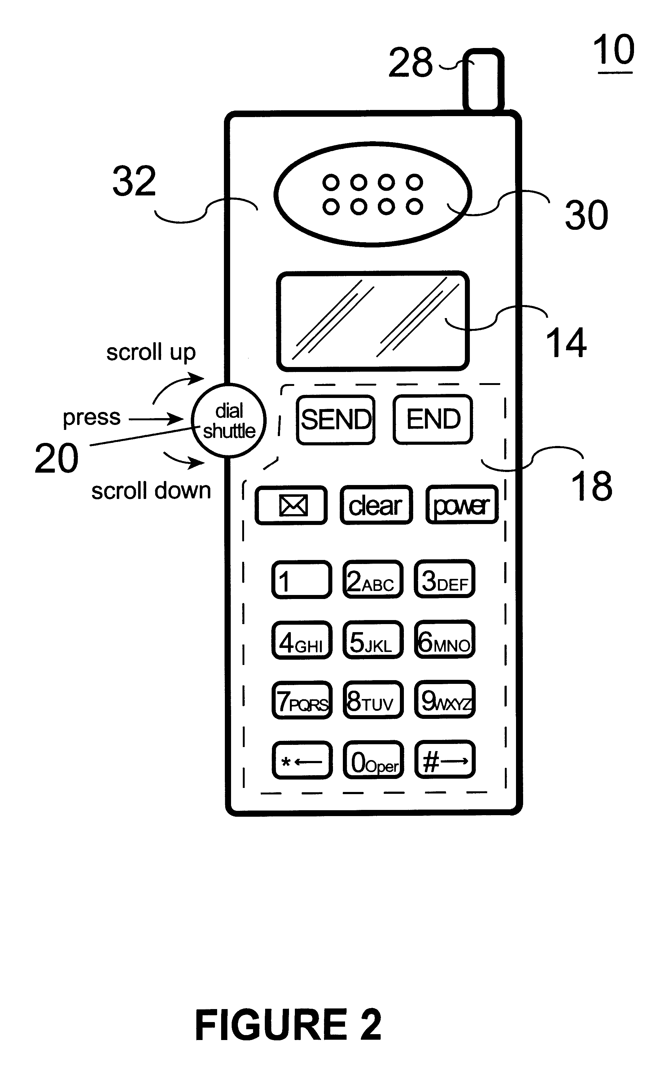 Communication terminal apparatus and method for selecting options using a dial shuttle