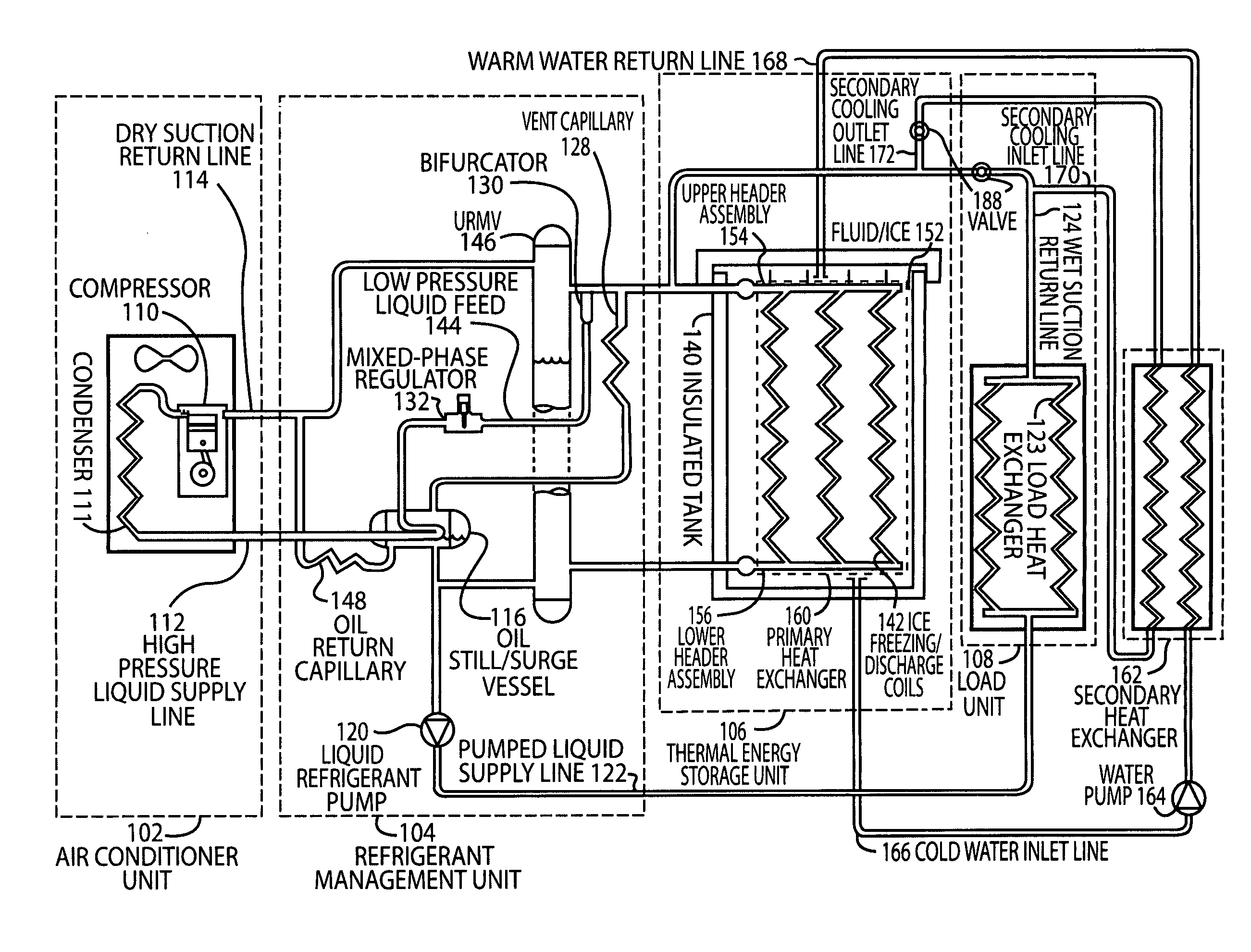 Refrigerant-based thermal energy storage and cooling system with enhanced heat exchange capability