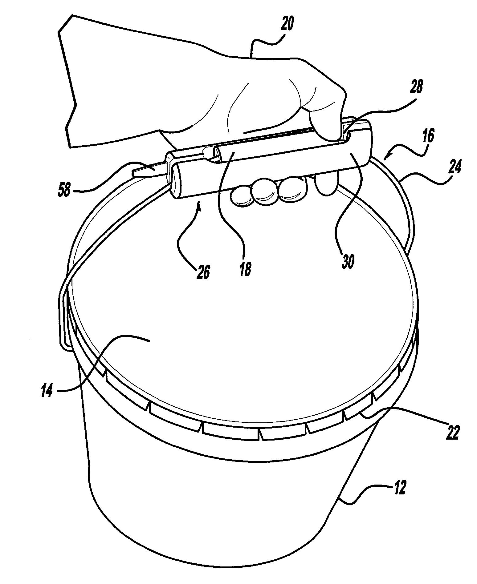 Removable grip for a bucket