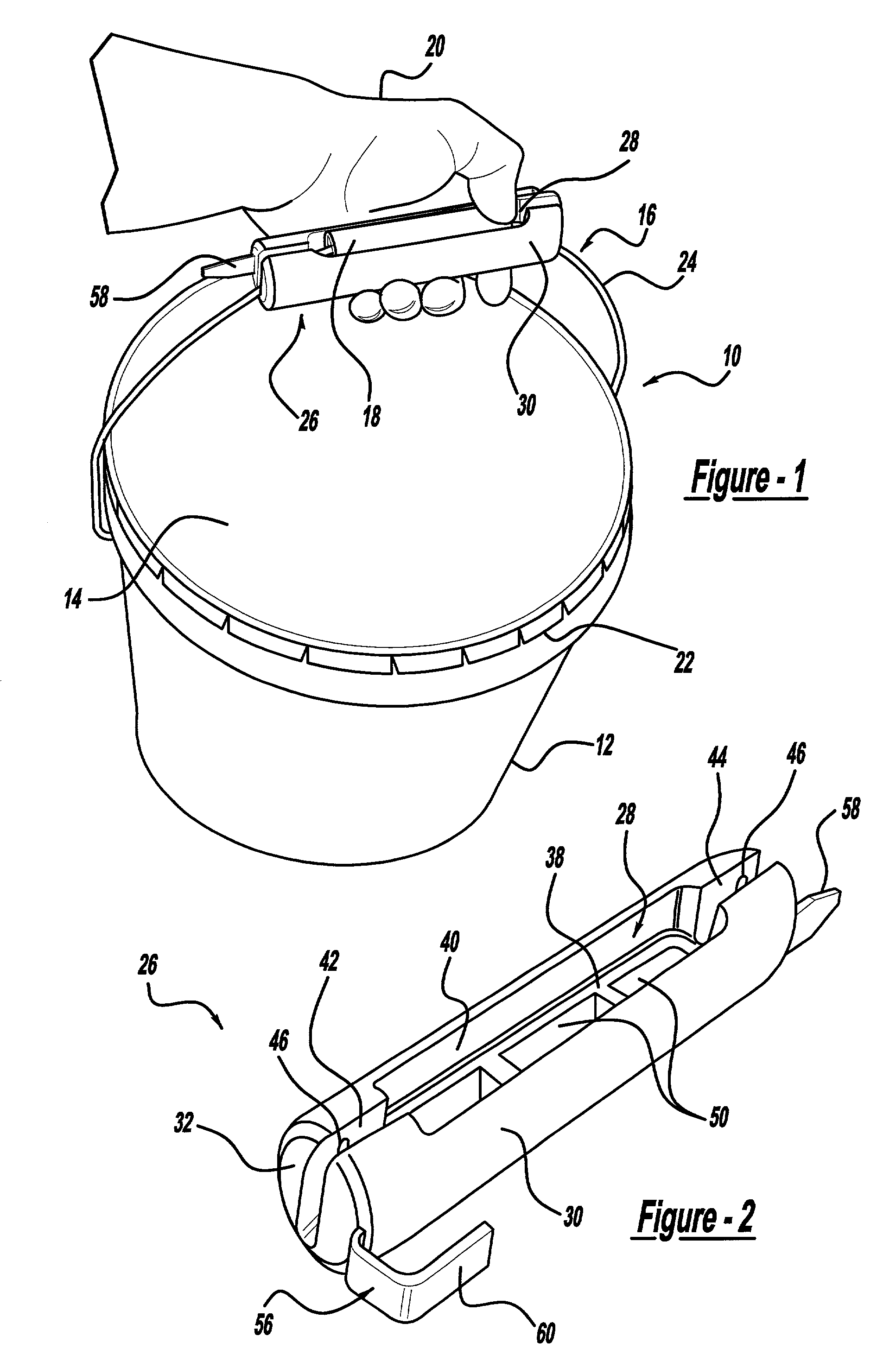 Removable grip for a bucket