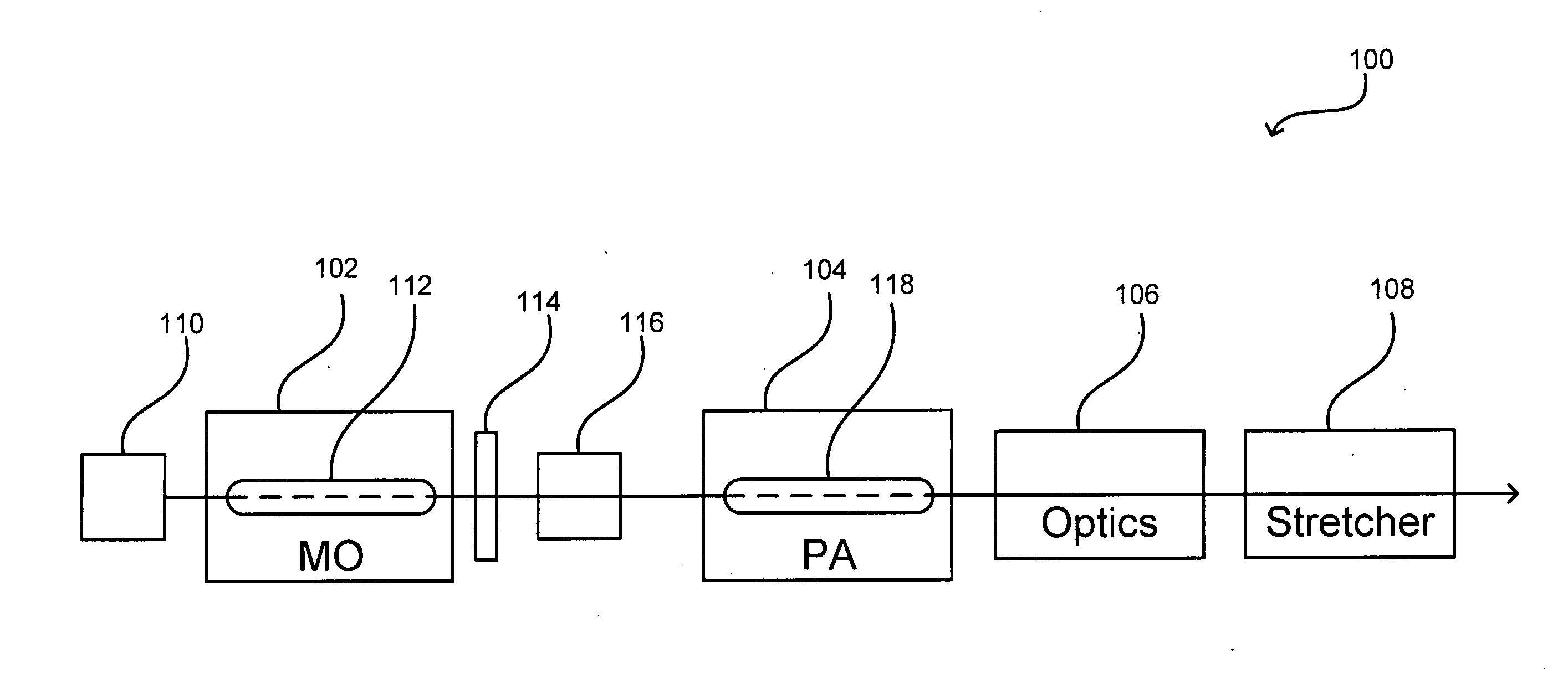 Master-oscillator power-amplifier (MOPA) excimer or molecular fluorine laser system with long optics lifetime
