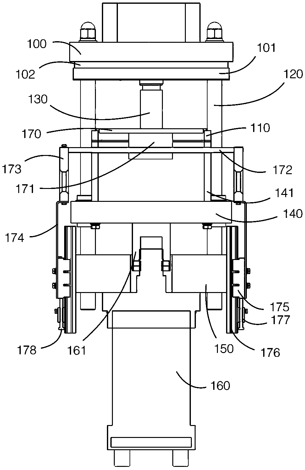 Pressing-cutting ejection mechanism of thermoforming packaging machine