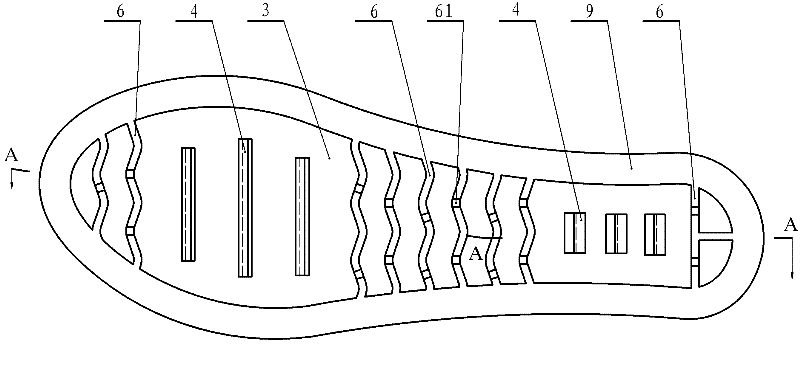 sole with elastic structure