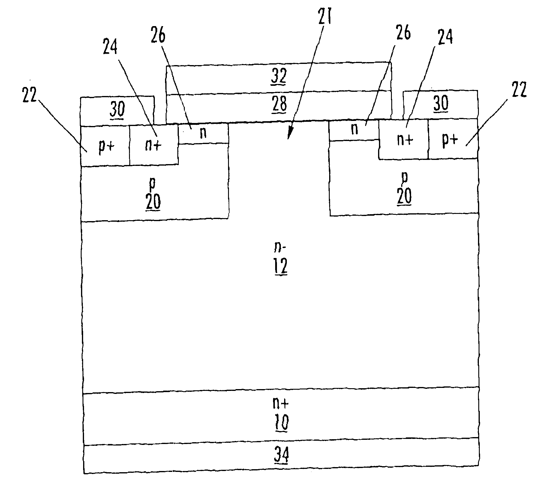 Silicon carbide power metal-oxide semiconductor field effect transistors having a shorting channel and methods of fabricating silicon carbide metal-oxide semiconductor field effect transistors having a shorting channel