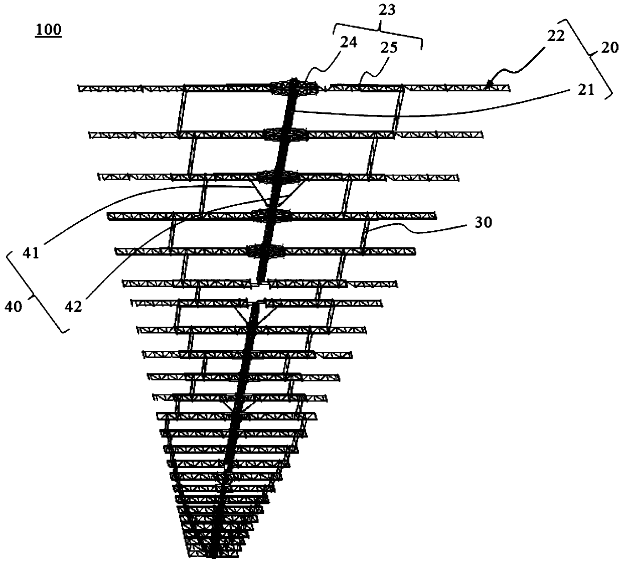 Folding and unfolding structure and method of log-periodic antenna