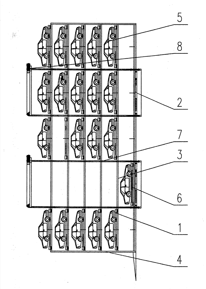 Longitudinal connected comb-tooth-type vertical lifting parking equipment