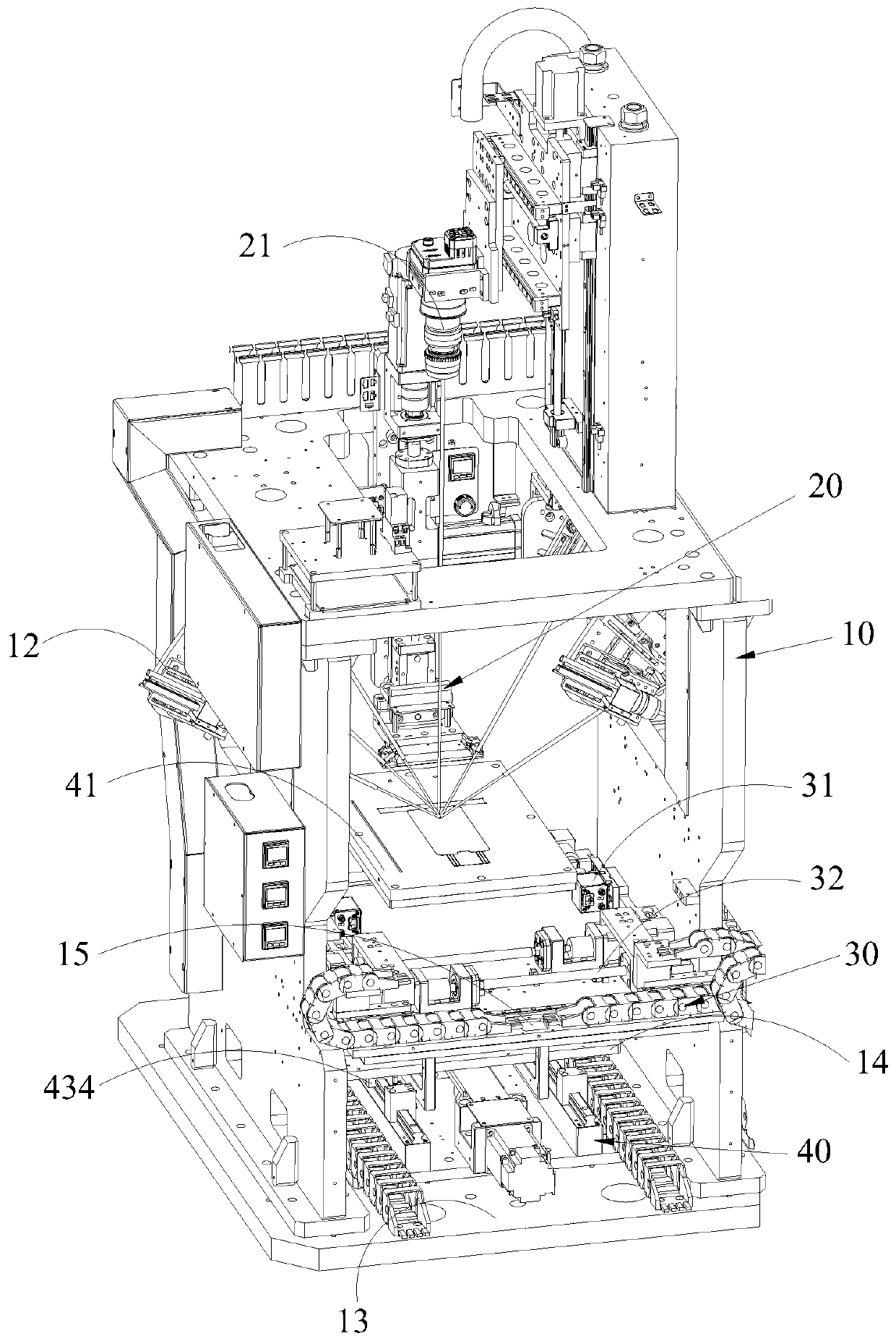 COF automatic aligning, press-jointing and lightening structure