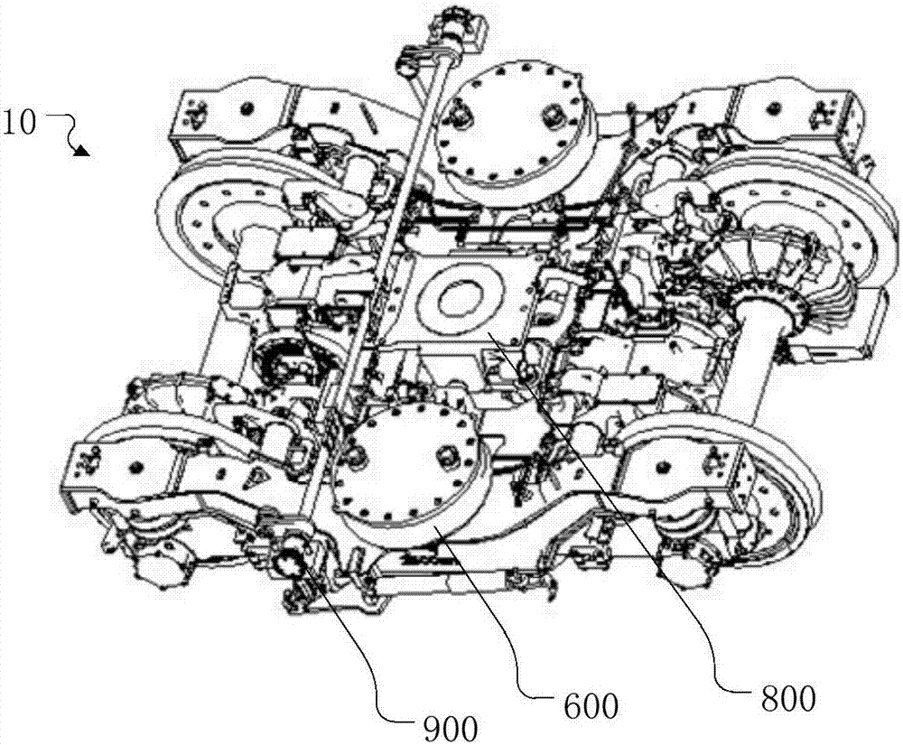 Rubber nodes, power bogies and rail vehicles